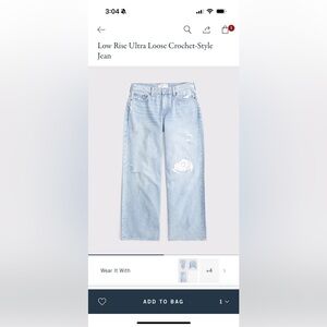 Abercrombie & Fitch Light Blue Wide-Leg Distressed Jeans